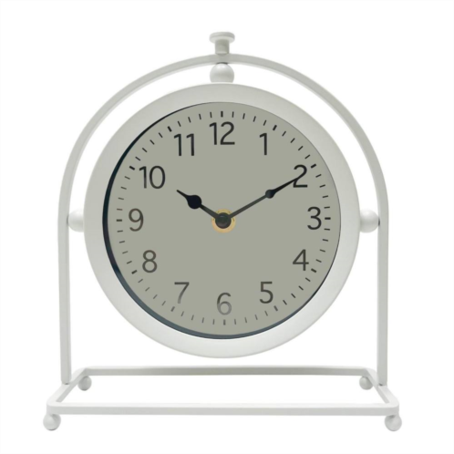 Unbranded White Metal Swivel Clock Table Decor