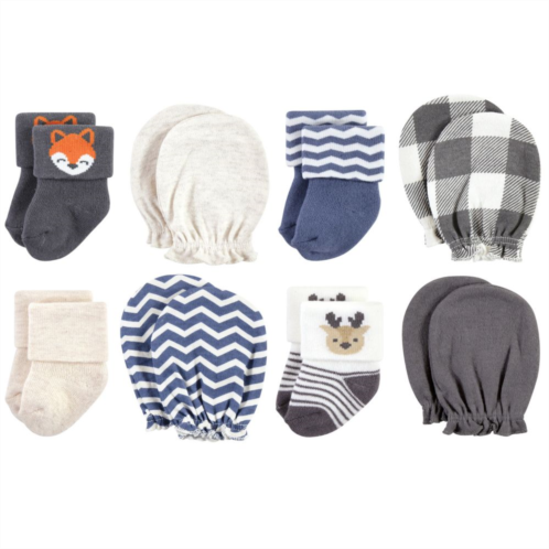 Hudson Baby Infant Boy Socks and Mittens Set, Woodland Boy