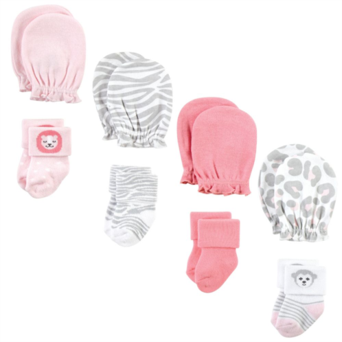 Hudson Baby Infant Girl Socks and Mittens Set, Safari Girl
