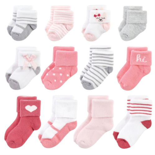 Hudson Baby Infant Girls Grow With Me Socks 12pk, Kitten