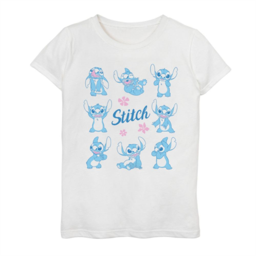 Licensed Character Disneys Girls Lilo & Stitch Expressions Flowers Tee