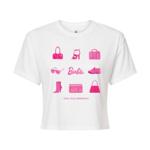 Juniors Barbie Doll Sold Separately Cropped Graphic Tee