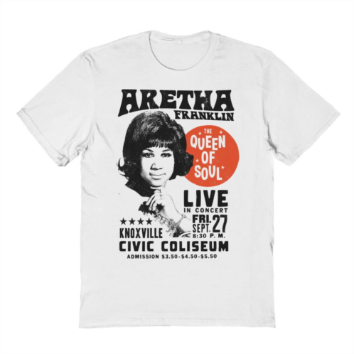 Licensed Character Mens Aretha Franklin Vintage Poster Graphic Tee