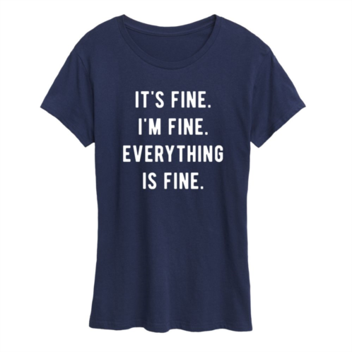 Licensed Character Womens Its Fine Im Fine Everything Is Fine Graphic Tee