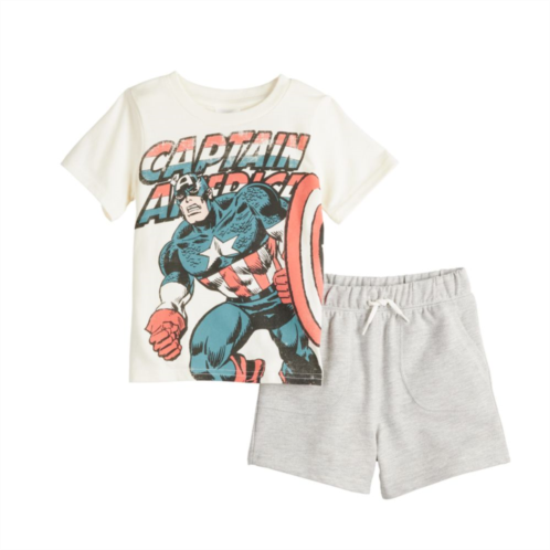 Licensed Character Baby and Toddler Boy 2-pc. Marvel Captain America Tee and Shorts Set