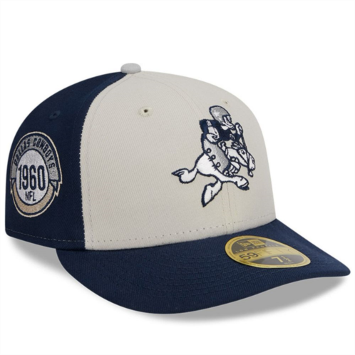 Mens New Era Cream/Navy Dallas Cowboys 2023 Sideline Historic Low Profile 59FIFTY Fitted Hat