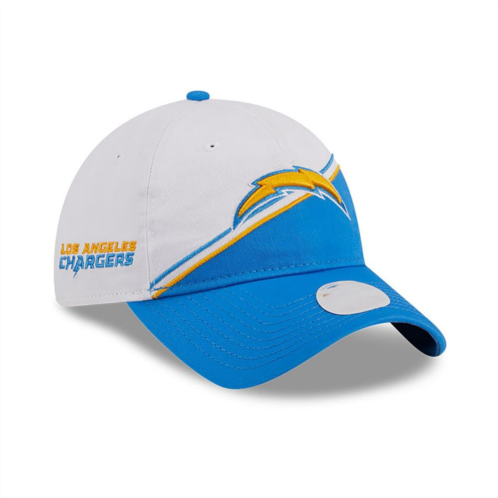Womens New Era White/Powder Blue Los Angeles Chargers 2023 Sideline 9TWENTY Adjustable Hat