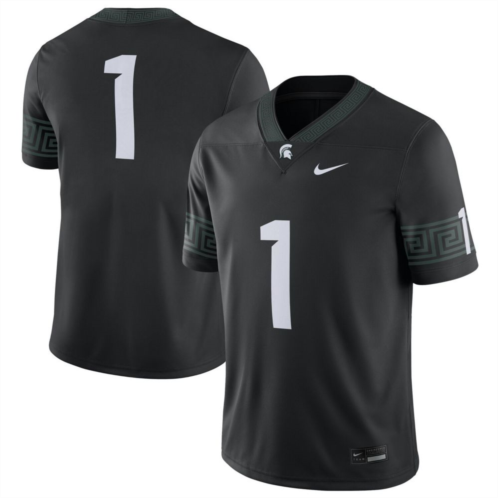 Mens Nike #1 Black Michigan State Spartans Alternate Football Game Jersey