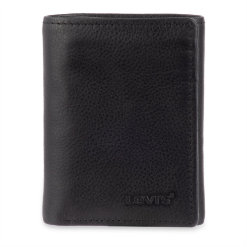 Mens Levis RFID-Blocking Slim Trifold Wallet with Hidden Zipper Pocket