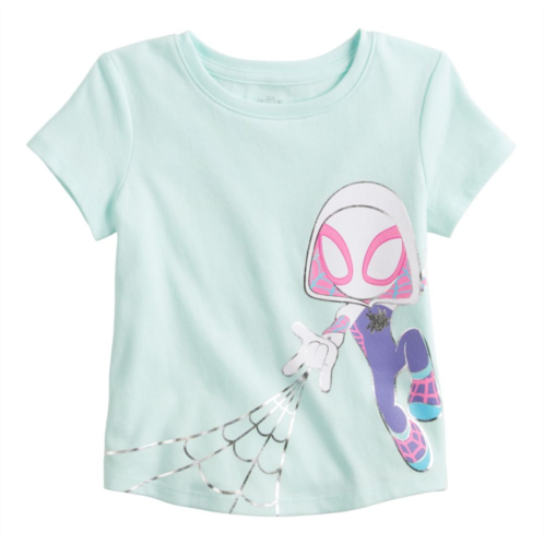 Disney/Jumping Beans Toddler Girl Jumping Beans Marvels Spider-Gwen Shirttail Hem Metallic Graphic Tee