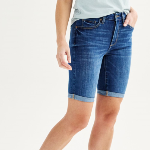 Womens Sonoma Goods For Life Roll Cuff Jean Bermuda Shorts