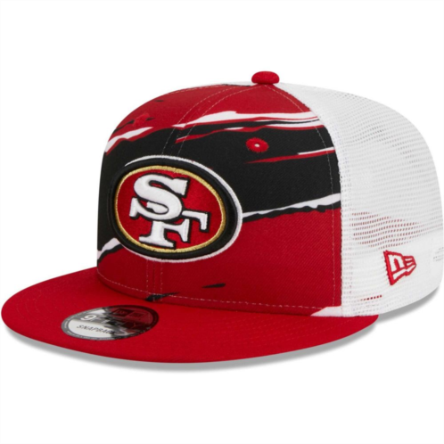 Mens New Era Scarlet San Francisco 49ers Tear Trucker 9FIFTY Snapback Hat