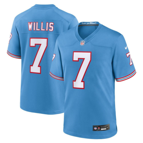 Mens Nike Malik Willis Light Blue Tennessee Titans Oilers Throwback Alternate Game Player Jersey