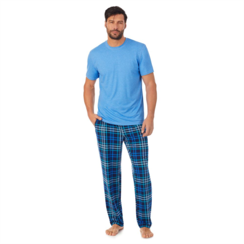 Mens Cuddl Duds Short Sleeve Pajama Tee & Printed Pajama Pants Set