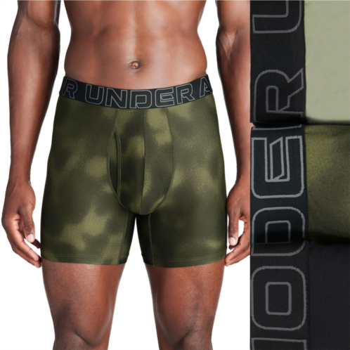 Mens Under Armour 3-pack Performance Tech Fashion 6-in. Boxer Briefs