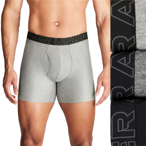 Mens Under Armour 3-pack Performance Tech 6-in. Boxer Briefs