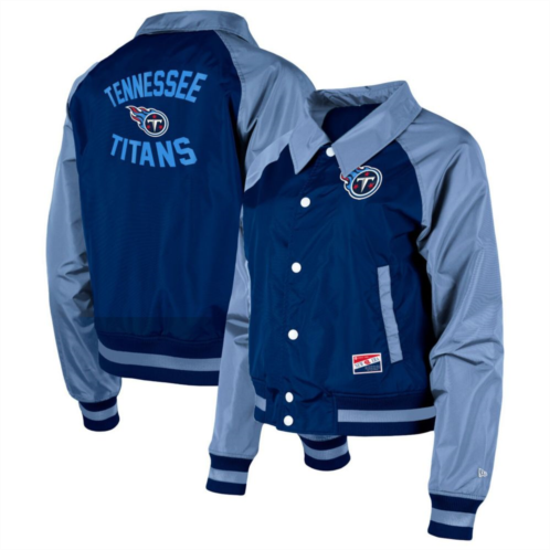Womens New Era Navy Tennessee Titans Coaches Raglan Full-Snap Jacket