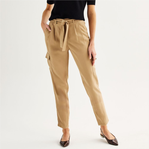 Womens Nine West High Rise Tapered Utility Pants