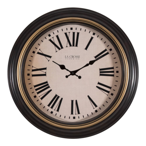 La Crosse Technology 18-in. Traditions Antique Brown Quartz Analog Wall Clock