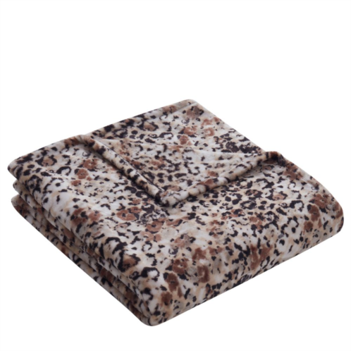 VCNY Home Sweet Cheetah Multicolor Plush Throw Blanket