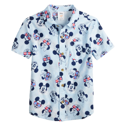 Disney/Jumping Beans Disneys Mickey Mouse & Minnie Mouse Boys 4-8 Americana Allover Print Button-Down Shirt by Jumping Beans