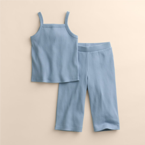 Girls 4-12 Little Co. by Lauren Conrad Ribbed Tank and Wide Leg Bottoms Set