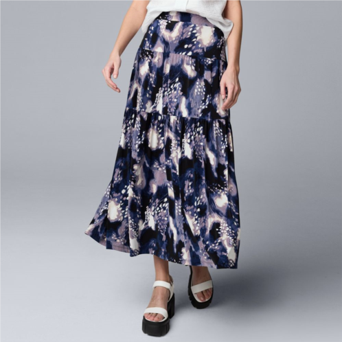 Petite Simply Vera Vera Wang Tiered Knit Maxi Skirt