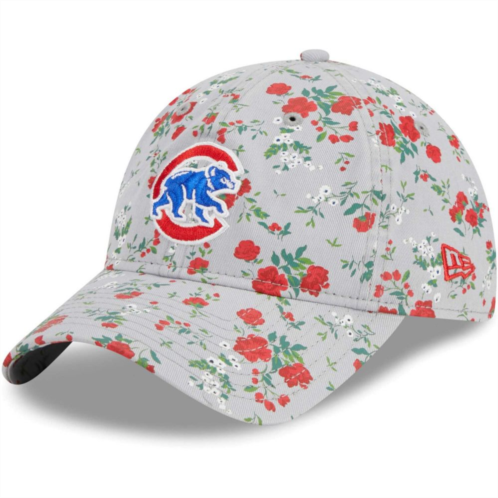 Womens New Era Gray Chicago Cubs Bouquet 9TWENTY Adjustable Hat