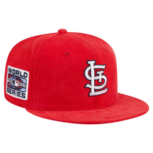Mens New Era Red St. Louis Cardinals Throwback Corduroy 59FIFTY Fitted Hat
