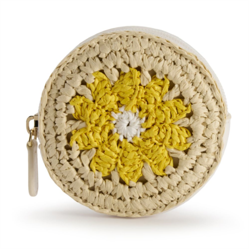 LC Lauren Conrad Crochet Daisy Coin Pouch