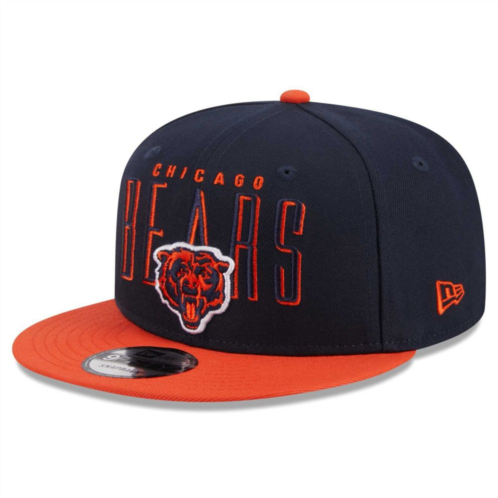 Mens New Era Navy/Orange Chicago Bears Headline 9FIFTY Snapback Hat