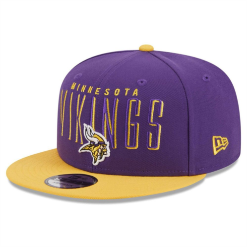 Mens New Era Purple/Gold Minnesota Vikings Headline 9FIFTY Snapback Hat