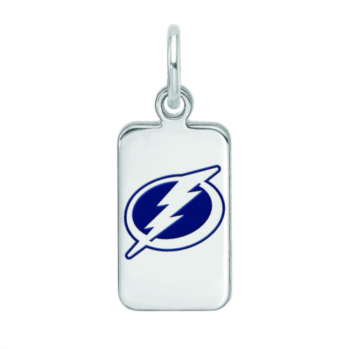 LogoArt Sterling Silver Enamel Tampa Bay Lightning Tag Pendant