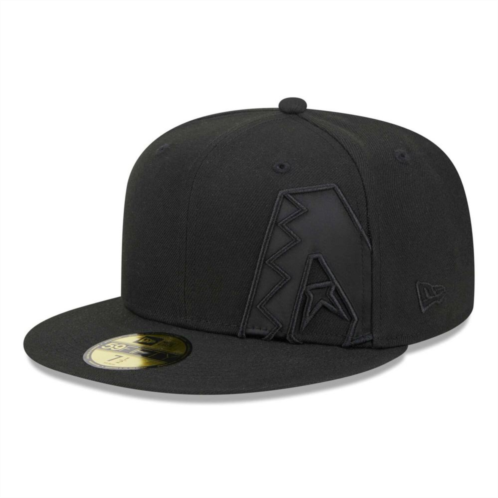 Mens New Era Black Arizona Diamondbacks Satin Peek 59FIFTY Fitted Hat