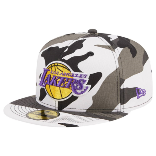 Mens New Era Los Angeles Lakers Snow Camo 59FIFTY Fitted Hat