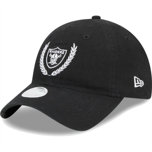Womens New Era Black Las Vegas Raiders Leaves 9TWENTY Adjustable Hat