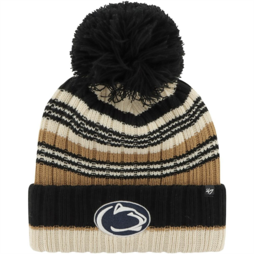Unbranded Womens 47 Khaki Penn State Nittany Lions Barista Cuffed Knit Hat with Pom