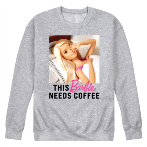 Mens Barbie This Barbie Needs Coffee Fleece Sweatshirt