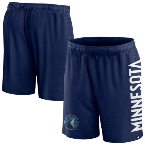 Mens Fanatics Branded Navy Minnesota Timberwolves Post Up Mesh Shorts