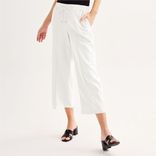 Womens Nine West Mid-Rise Cropped Drawstring Pants