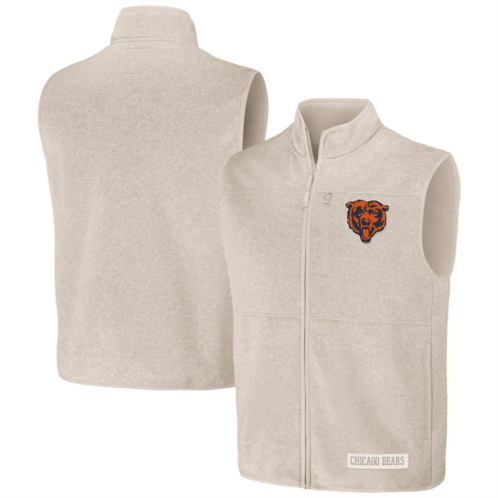 Unbranded Mens NFL x Darius Rucker Collection by Fanatics Oatmeal Chicago Bears Full-Zip Sweater Vest