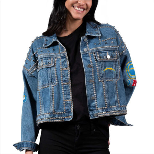 Womens G-III 4Her by Carl Banks Los Angeles Chargers First Finish Medium Denim Full-Button Jacket