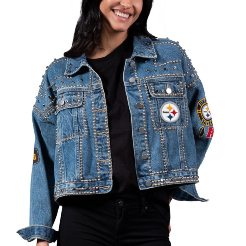 Womens G-III 4Her by Carl Banks Pittsburgh Steelers First Finish Medium Denim Full-Button Jacket