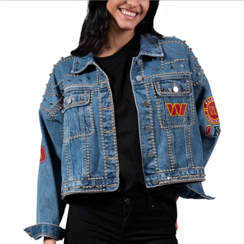 Womens G-III 4Her by Carl Banks Washington Commanders First Finish Medium Denim Full-Button Jacket