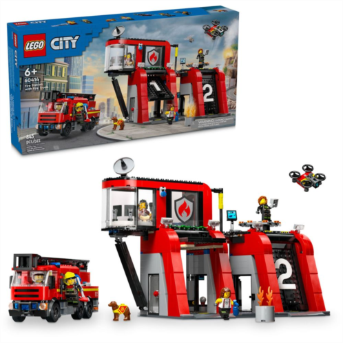 LEGO City Fire Station with Fire Truck Pretend Play Toy 60414 (843 Pieces)