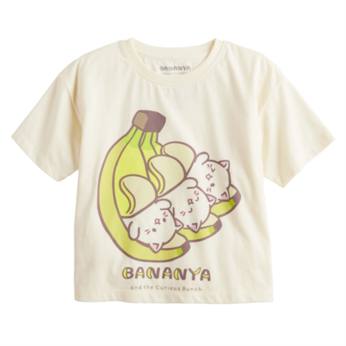 Licensed Character Girls 7-16 Bananya Short Sleeve Cropped Graphic Tee