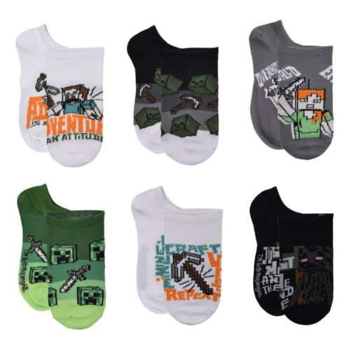 Licensed Character Boys Minecraft Adventure is an Attitude 6-Pack No-Show Socks