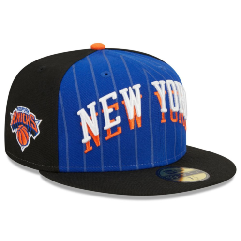 Mens New Era Blue/Black New York Knicks 2023/24 City Edition 59FIFTY Fitted Hat