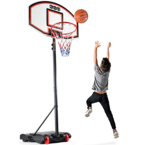 Play22 Kids Adjustable Basketball Hoop Height 5-7 FT - Basketball Hoop Stand with Wheels & Fillable Base