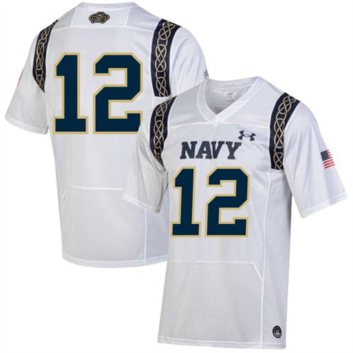 Mens Under Armour White Navy Midshipmen 2023 Aer Lingus College Football Classic Replica Jersey